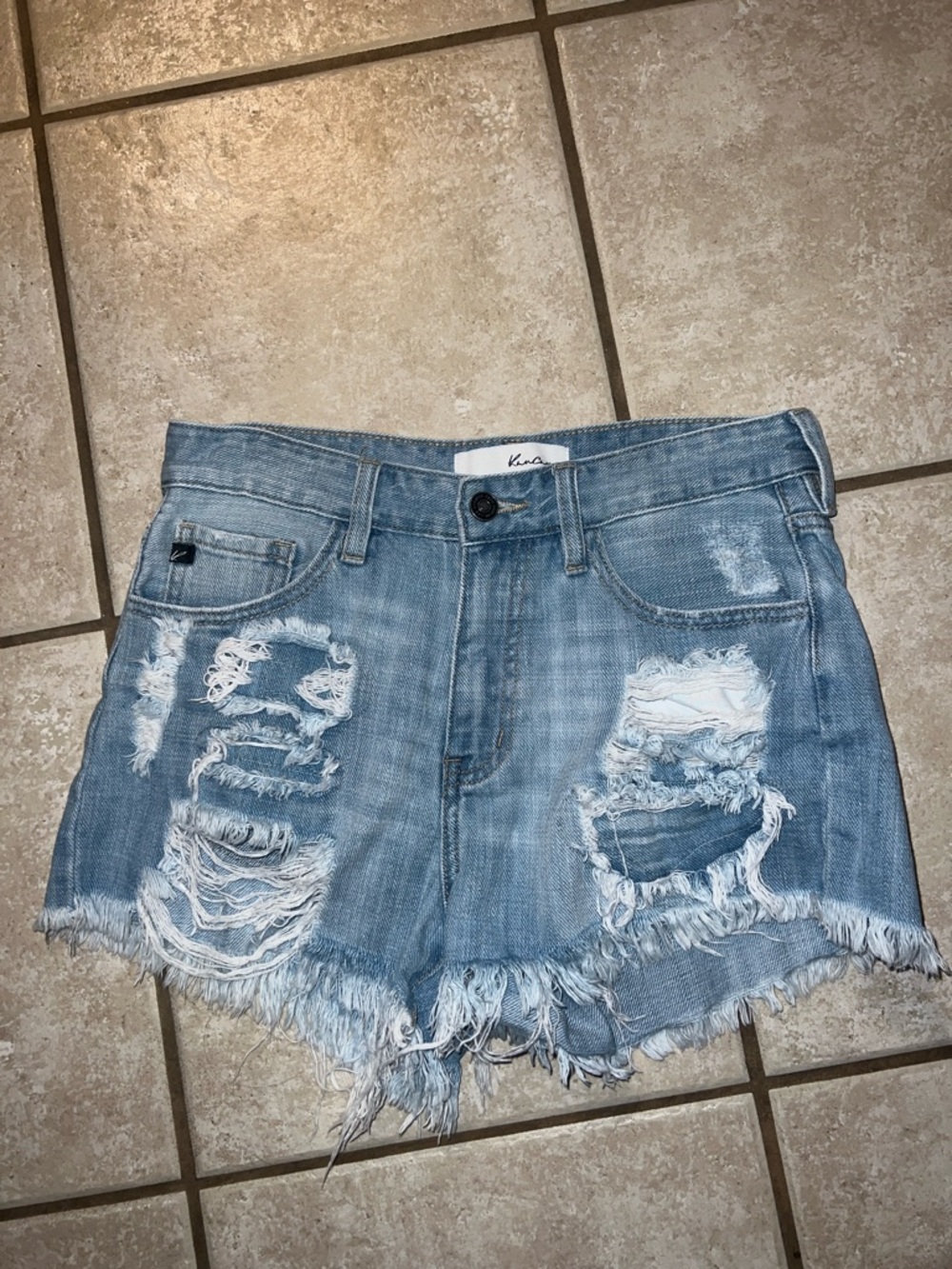 KanCan Light Blue Distressed Denim Cutoff Shorts